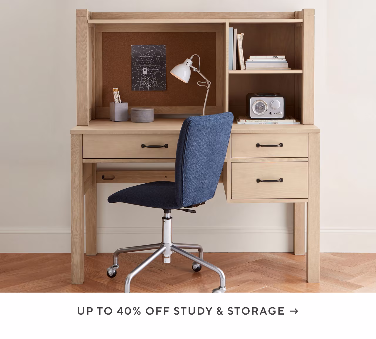 up to 40% off study & storage
