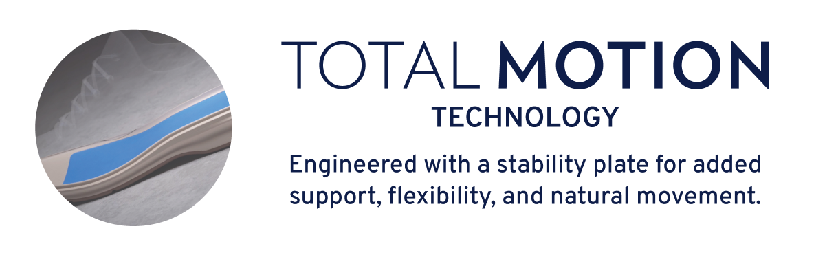 ENGINEERED FOR STABILITY technology Engineered with a stability plate for added support, flexibility, and natural movement.