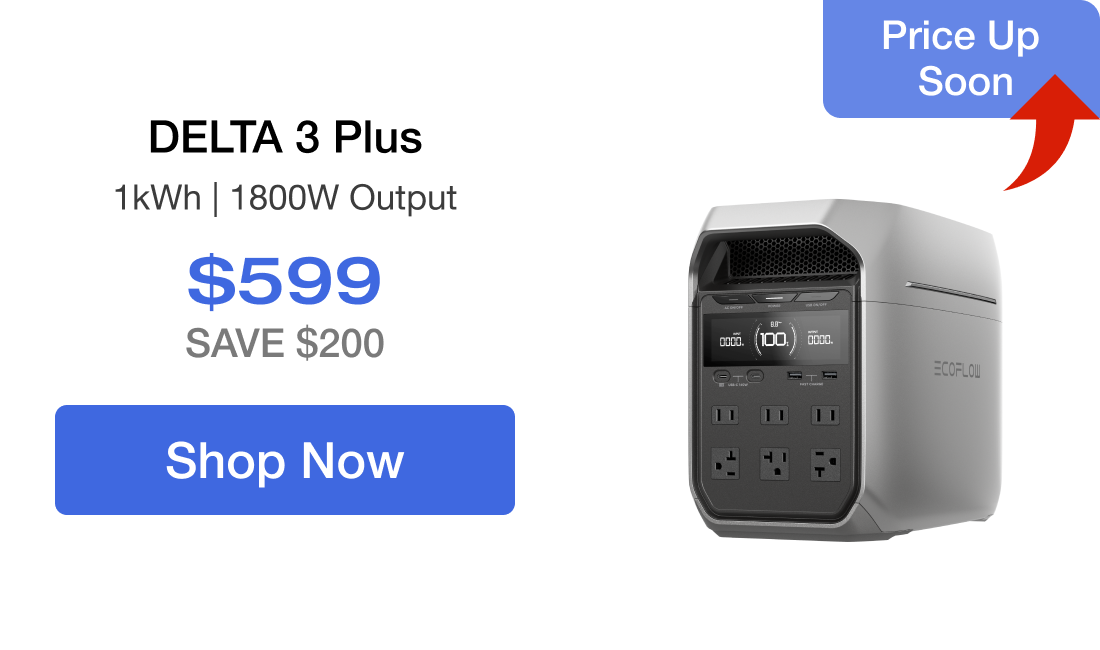 DELTA 3 Plus 1kWh | 1800W Output $599 SAVE $200