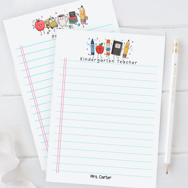 Personalized Teacher Doodle Notepad | Custom Teacher Gift | Teacher Stationery | Teacher Appreciation Gift | Back to School Teacher Memo Pad