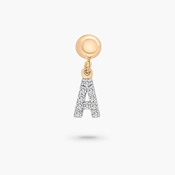 Diamond Accent A Initial Bead Charm