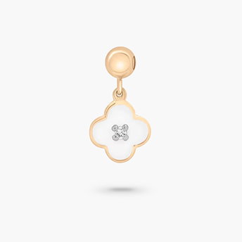 Diamond Accent Clover and Enamel Bead Charm