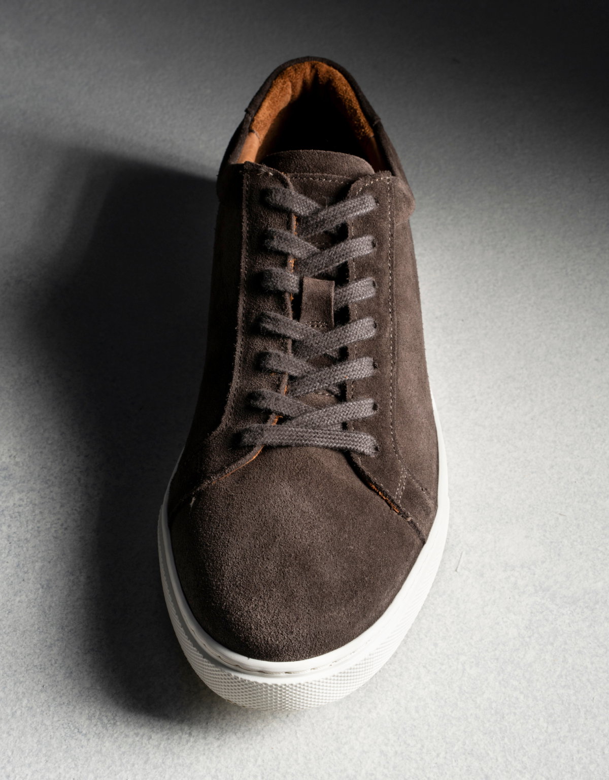 Click Here To Shop The Courtside Sneaker In Bitter Chocolate Suede