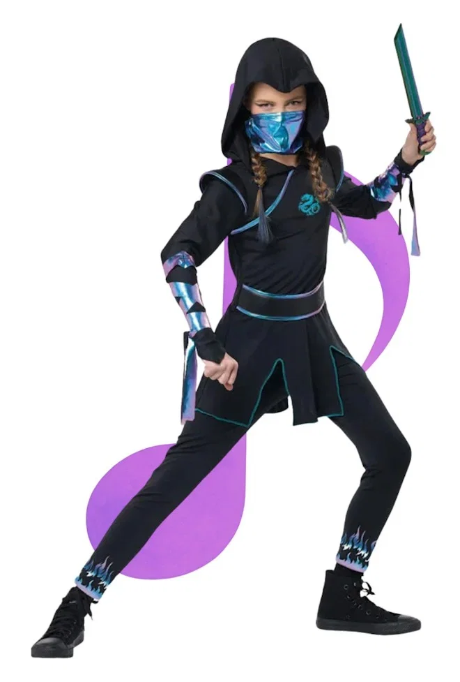 Ninja Nightfire Deluxe Girls Costume