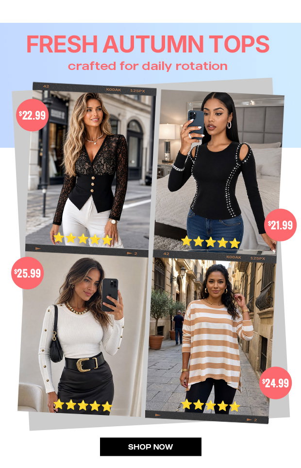 Fresh autumn tops crafted for daily rotation 放五星好评