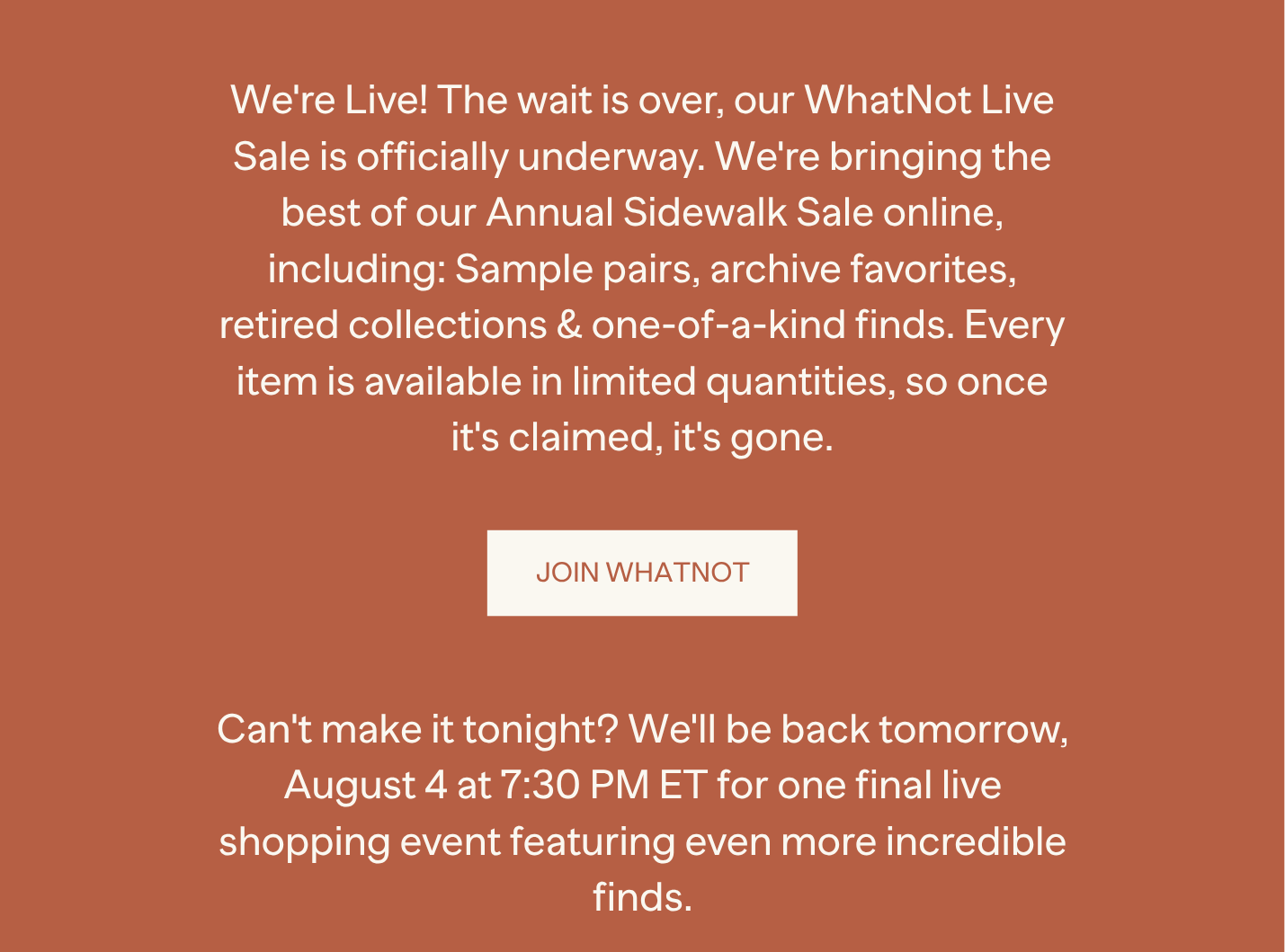 What Not Sale
