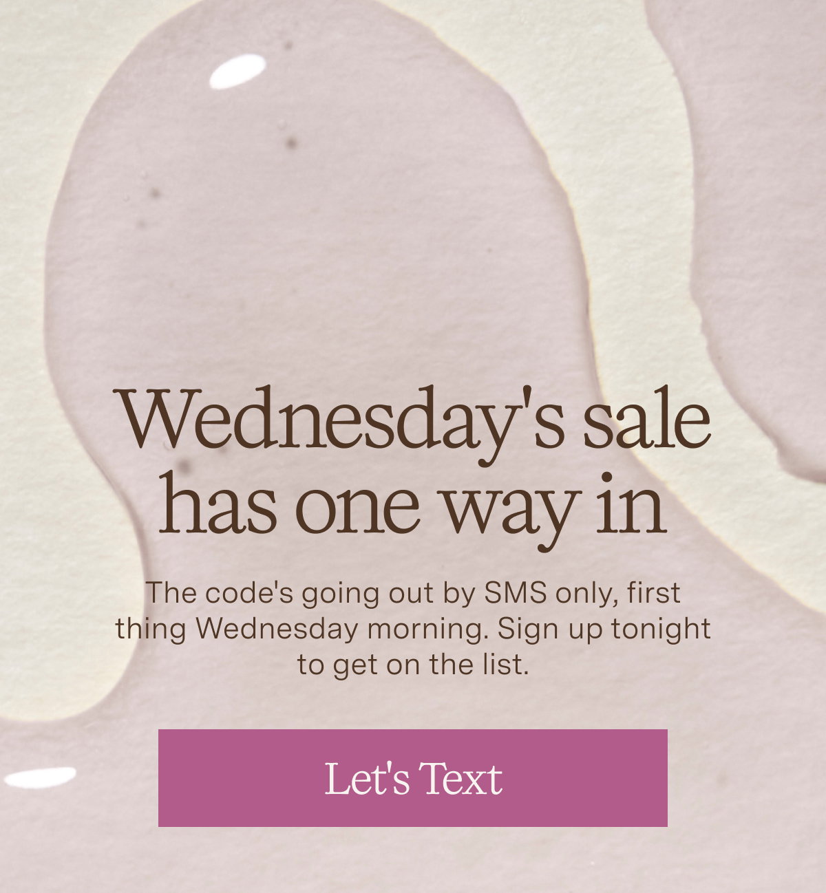 Wednesday's sale has one way in