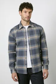 Navy Check Long Sleeve Shirt