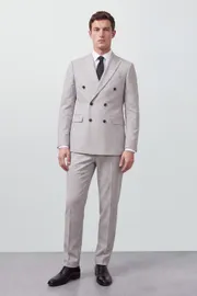 Pale Grey Double Breasted Blazer