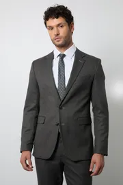 Charcoal End On End Slim Fit Suit Jacket