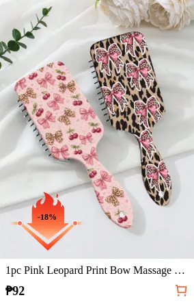 1pc Pink Leopard Print Bow Massage...