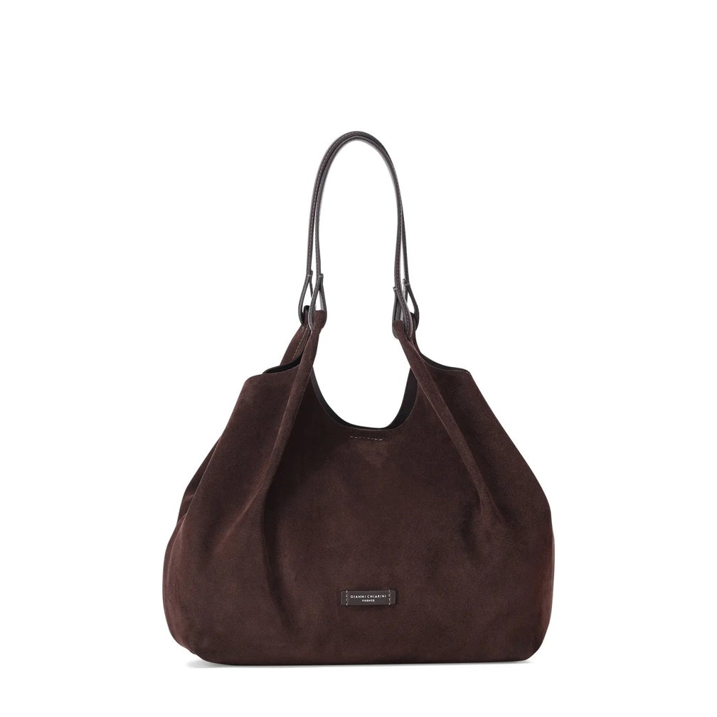 Gianni Chiarini Tasche Dua aus Veloursleder braun Schultertasche