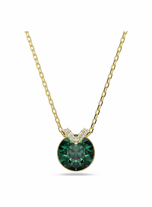 Pendente Bella V, Taglio Round, Verde, Finitura oro 18k