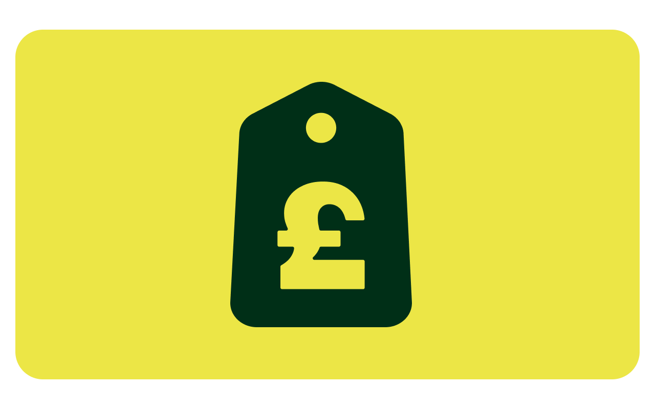 Yellow background with a price tag on
