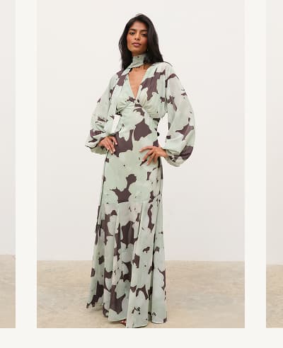 Petula Batwing Scarf Maxi Dress