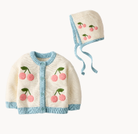 Baby Cherry Cardigan & Hat Set