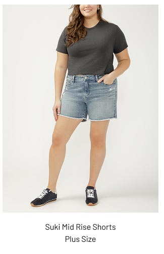 Suki Mid Rise Shorts Plus Size
