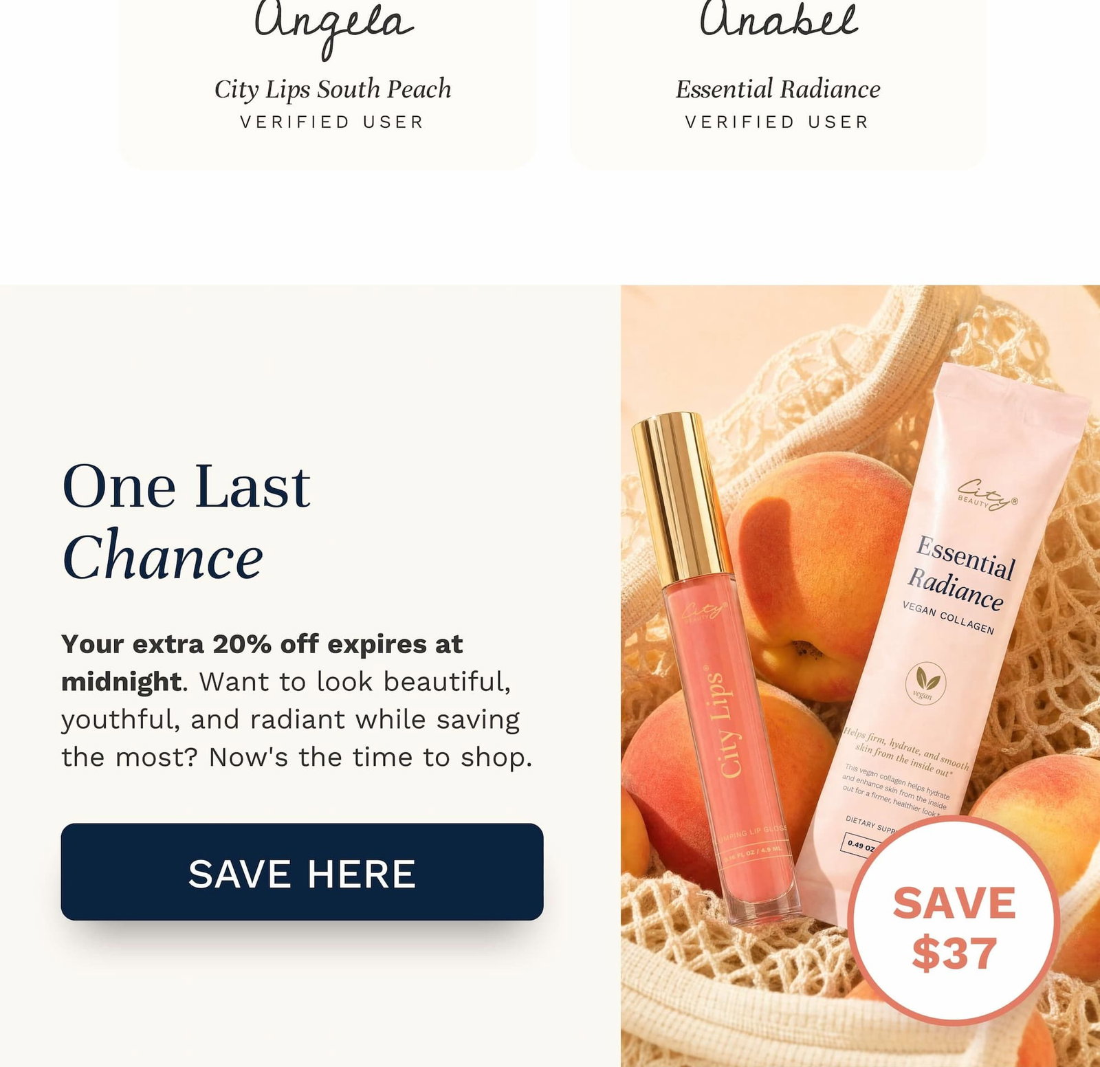 You're a Peach bundle is waiting until midnight! Save more at citybeauty.com