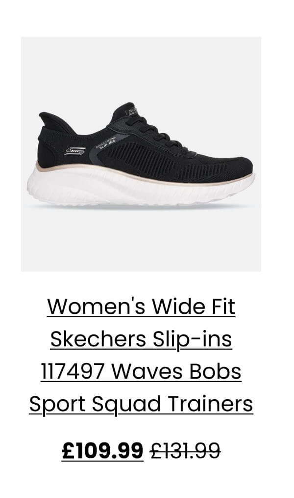 Women's Wide Fit Skechers Slip-ins 117497 Waves Bobs Sport Squad Trainers £109.99