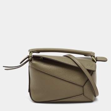 Puzzle Mini khaki Green Leathe