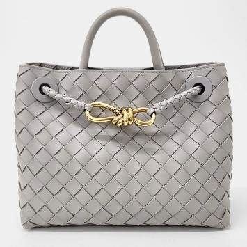 Grey Leather Andiamo Small bag