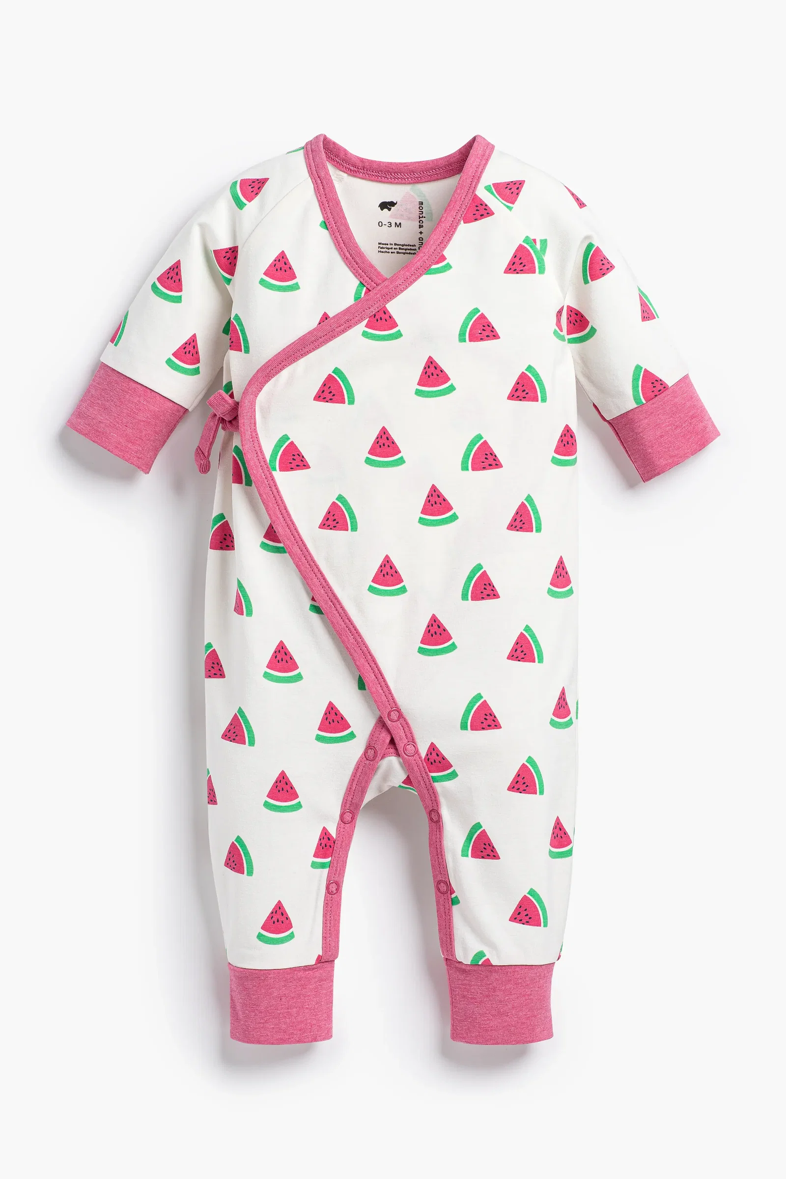 Image of Kimono Tie One-Piece In Little Watermelons