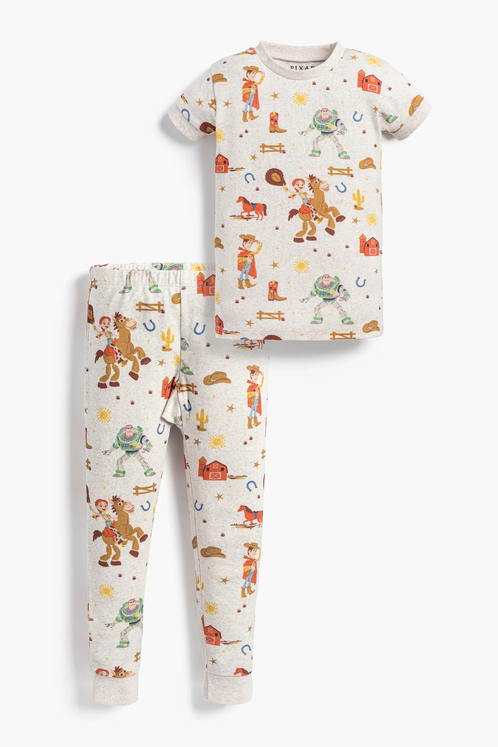 Image of Short Sleeve Two-Piece Pajama Set In Toy Story Western Friends