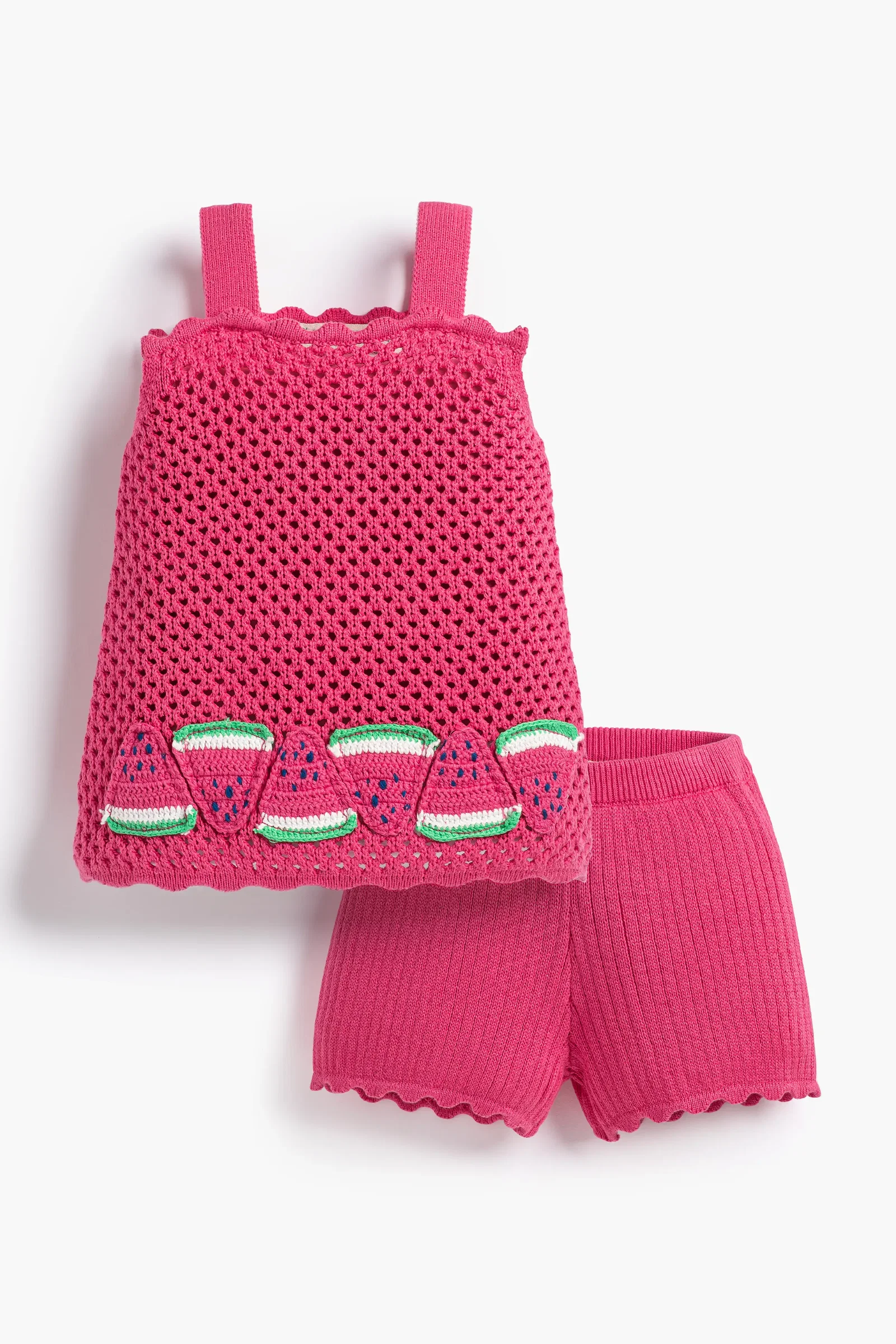 Image of Crochet Two-Piece Tank Top Outfit In Little Watermelons