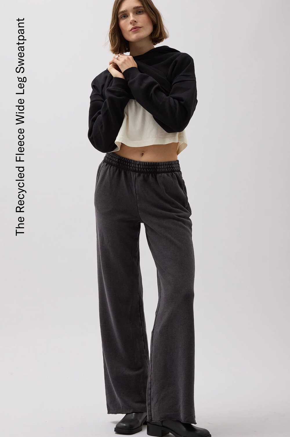 Recycled Fleece Wide Leg Sweatpant