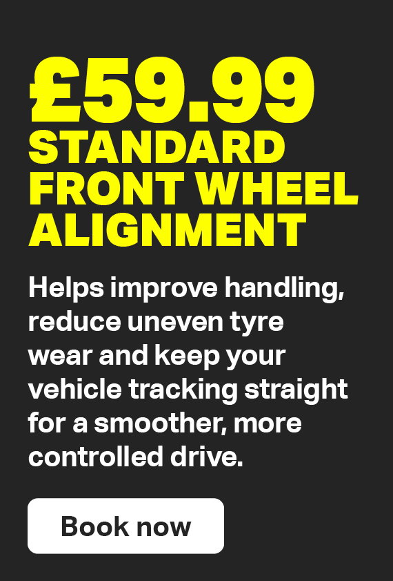 £59.99 STANDARD FRONT WHEEL ALIGNMENT - BOOK NOW