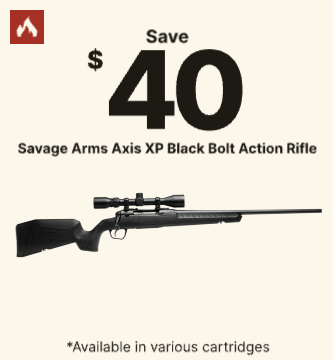 Save $40 on Savage Arms Axis XP Black Bolt Action Rifles