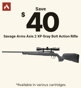 Save $40 on Savage Arms Axis 2 XP Gray Bolt Action Rifles