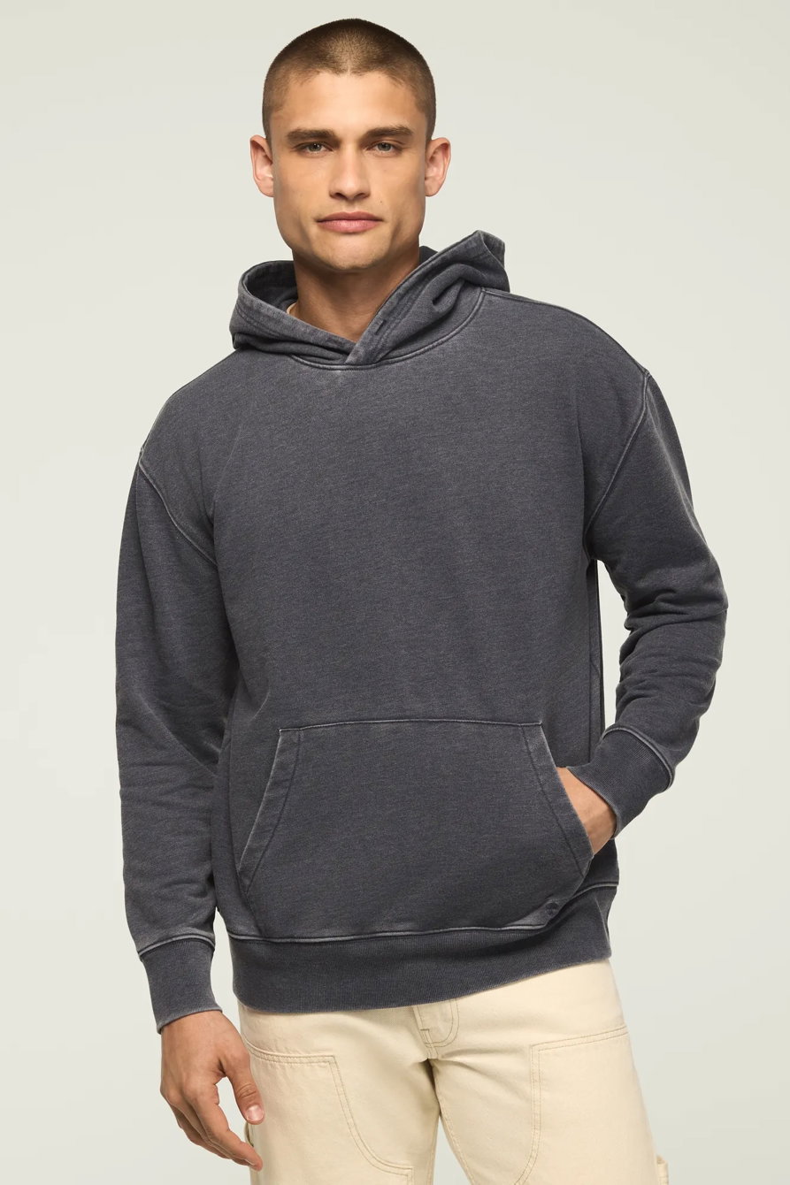 Image of Lucky Brand Venice Burnout French Terry Hoodie - Men's Clothing Outerwear Sweatshirts Crewneck Hoodies in Ivy Green