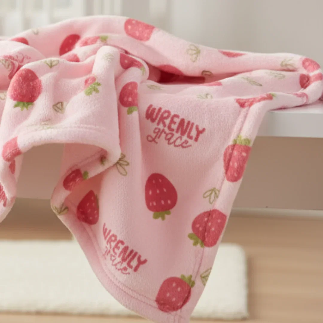Image of Strawberry - Personalized Name Blanket