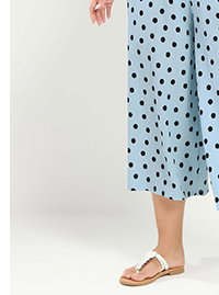 YOURS Jupe-culotte bleu clair à pois