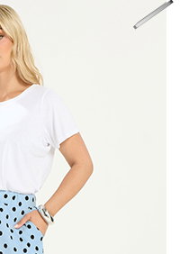 YOURS Jupe-culotte bleu clair à pois