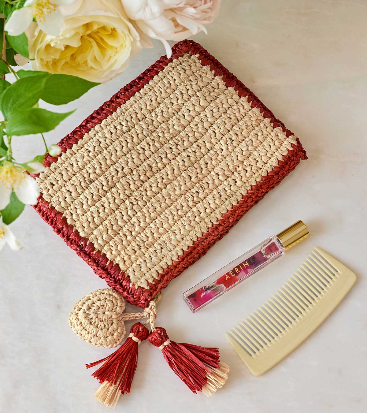 Small Raffia Pouch Beauty Bundle