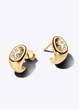 Organically Shaped Stone-Set Stud Earrings
