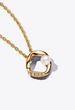 Organically Shaped Stone-Set Statement Pendant Necklace