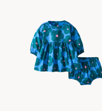 Baby Long Sleeve Twill Dress & Bloomers Set
