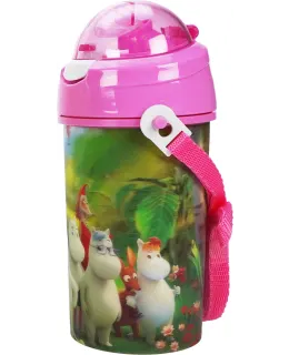 Muumit Muumiperhe Metsässä pinkki 3D juomapullo