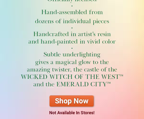Lights up: the twister, castle, and EMERALD CITY(TM). Not Available in Stores. Shop Now!