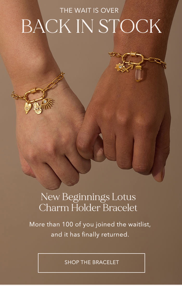 New Beginnings Lotus Charm Holder Bracelet