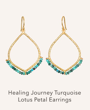 Healing Journey Turquoise Lotus Petal Earrings