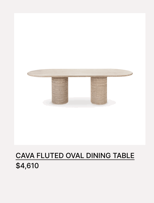 CAVA FLUTED OVAL DINING TABLE - $4,610