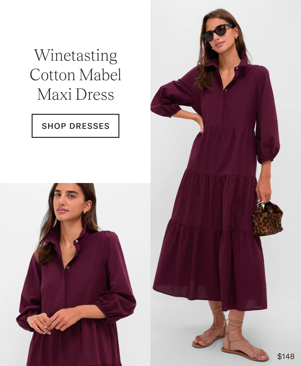 Winetasting Cotton Mabel Maxi Dress