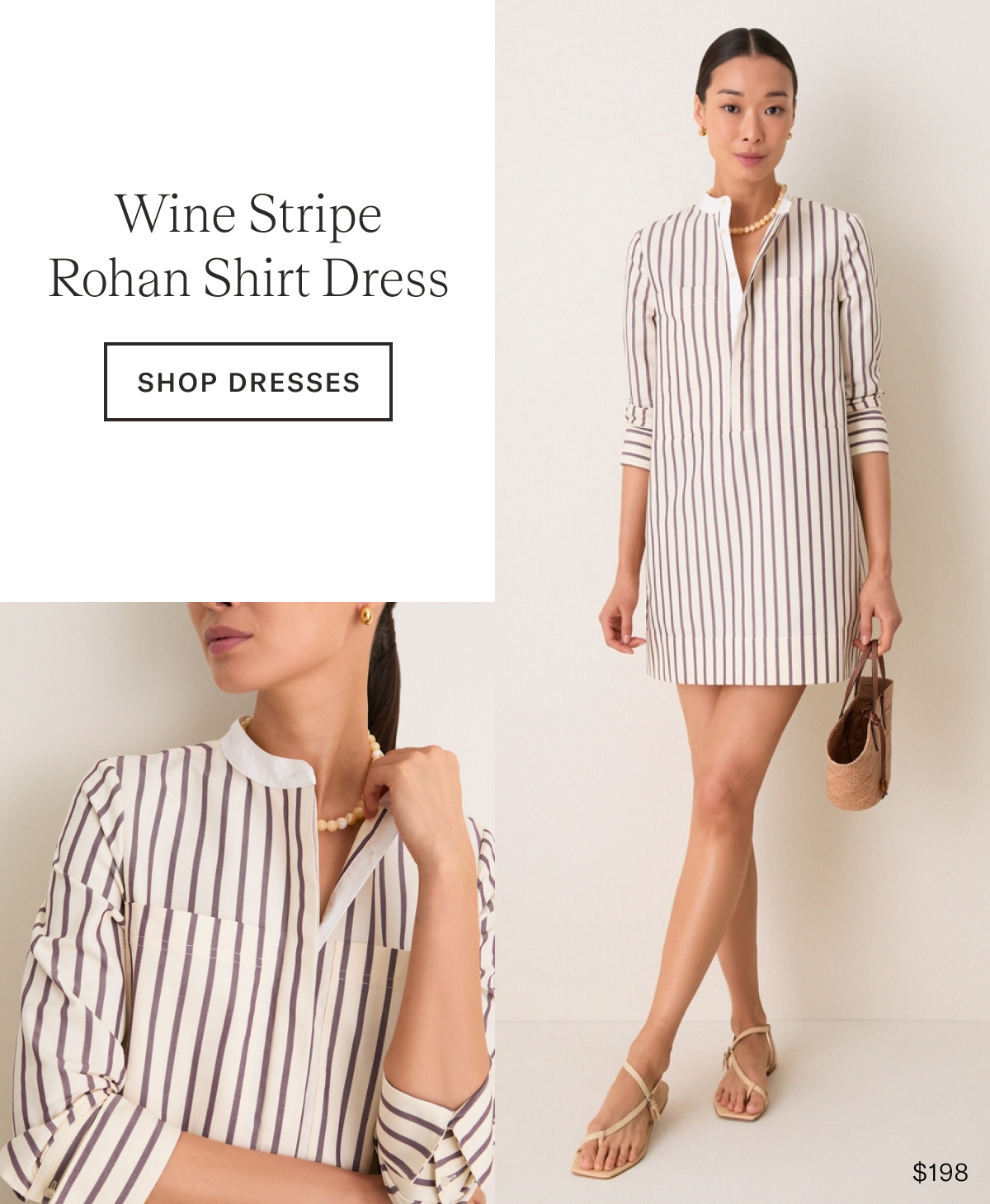 Wine Stripe Rohan Shirt Dress