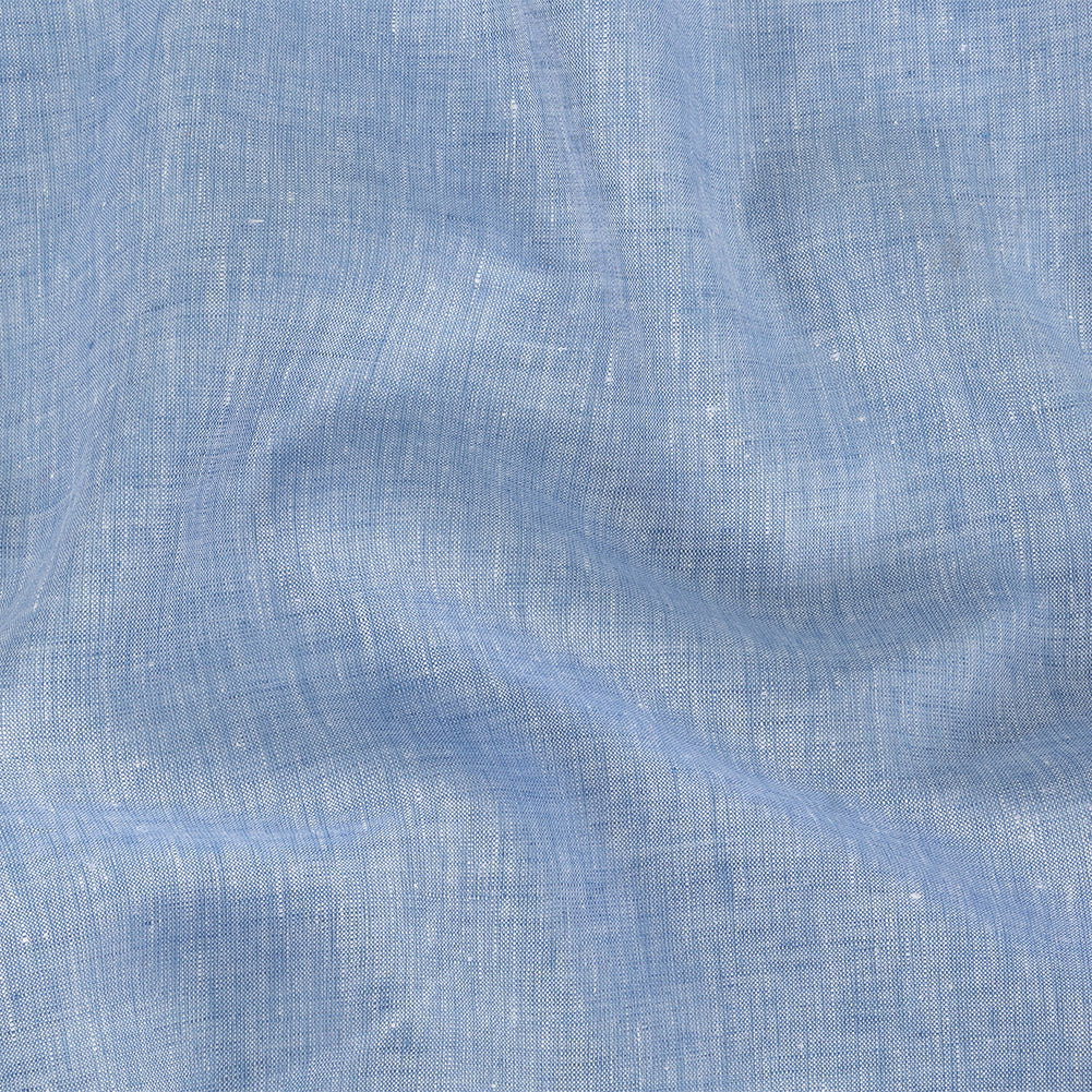 Image of Lightweight Linen Chambray - Heathered Blue Heron - Minerva Collection