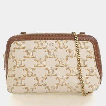 Clutch On Chain Mini White Tri