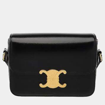 Triomphe Black Shiny Calfskin 